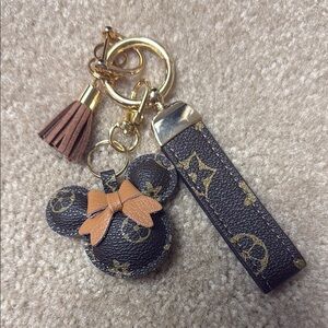 Brown and Gold Keychain with Tassel